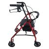 ROLL WITH ME Aluminum Rollator w/6" Wheels, Red by Blue Jay