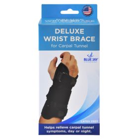 Blue Jay Dlx Wrist Brace Black for Carpal Tunnel, Left Sm/Md