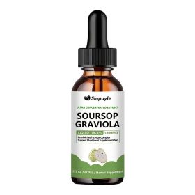 Soursop Graviola 1800mg Ultra Concentrated Liquid Drops - Leaf & Fruit Herbal Supplement, Immune Support, 60ml