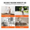 Folding Walker, 2-Button Folding Walkers with 8-Level Adjustable Height and Durable Handles