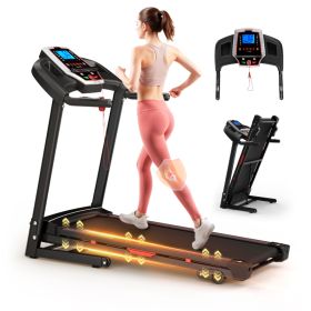 Folding Treadmills For Home - 3.5HP Portable Foldable With Incline, Electric Treadmill For Running Walking Jogging Exercise With 12 Preset Progra (Option: black)